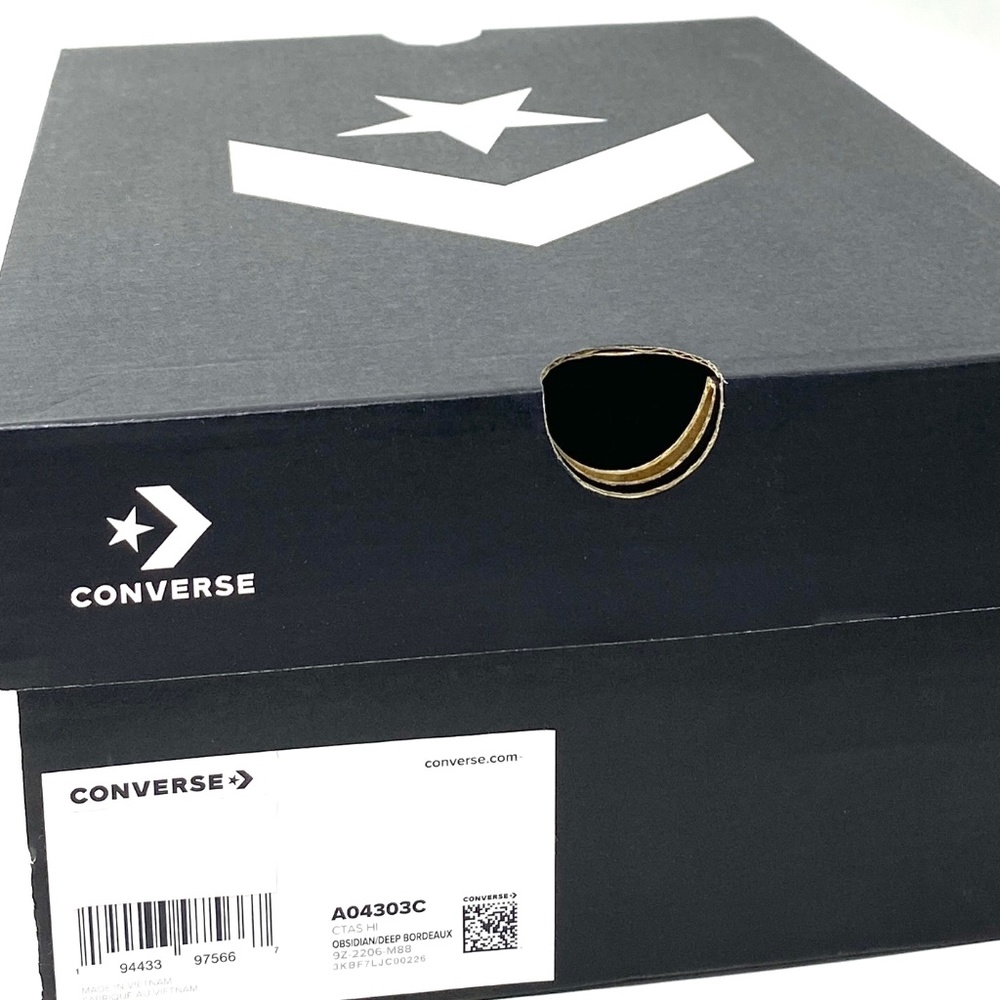 Converse Chuck Taylor High Shoes Skate Bordeaux Blue Canvas Women's Size A04303C - Picture 8 of 9